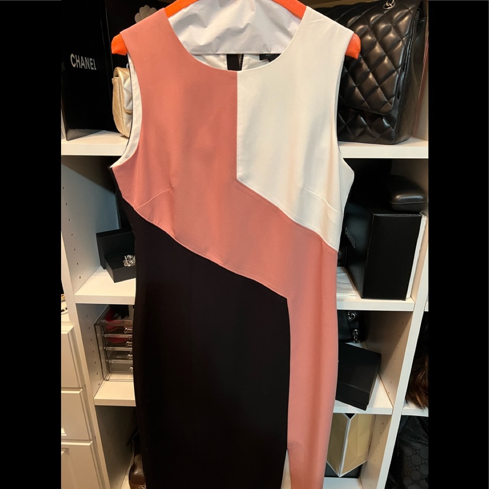 White House Black Market color-block Dress Sz10. - Picture 3 of 12